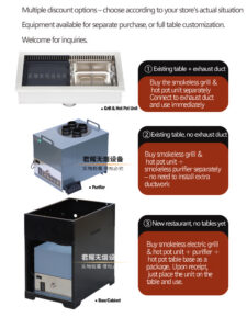 commercial smokeless bbq & hot pot combo table – downdraft purification