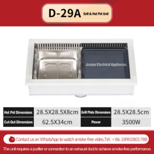 commercial smokeless bbq & hot pot combo table – downdraft purification