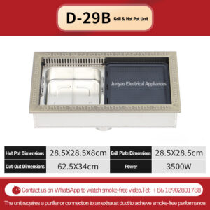 commercial smokeless bbq & hot pot combo table – downdraft purification
