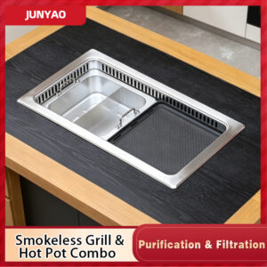 commercial smokeless bbq & hot pot combo table – downdraft purification