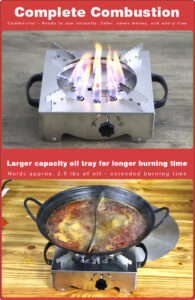 adjustable environmental oil stove – square, for hot pot, lamb stew, & sand pot cooking
