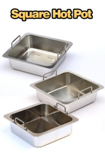 commercial square stainless steel yin yang hot pot – large capacity, extra thick, induction compatible for restaurants