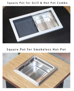 commercial square stainless steel yin yang hot pot – large capacity, extra thick, induction compatible for restaurants