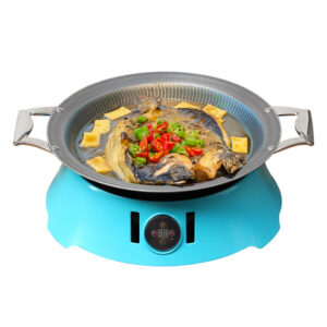 commercial induction fish grill, round three layer steel fish baking tray, suitable for seafood dry pot, shrimp & crab pot, bullfrog pot