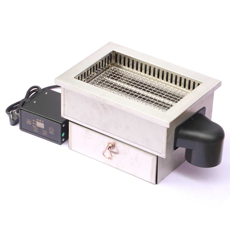 commercial square black king kong electric grill – downdraft, individual size, for japanese/korean bbq