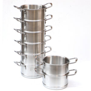 stackable small hot pot – mini double ear stainless steel, one person shabu shabu, induction compatible