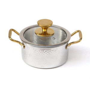 Food-Grade 304 Three-Layer Steel Hammered Hot Pot – Double Gold Ear, Commercial, Yin-Yang & Steamer Options