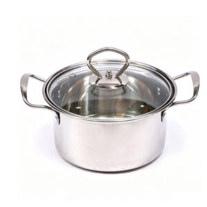 Thickened 304 Stainless Steel Individual Small Hot Pot – with Lid, Induction Compatible, for Home & Commercial Use
