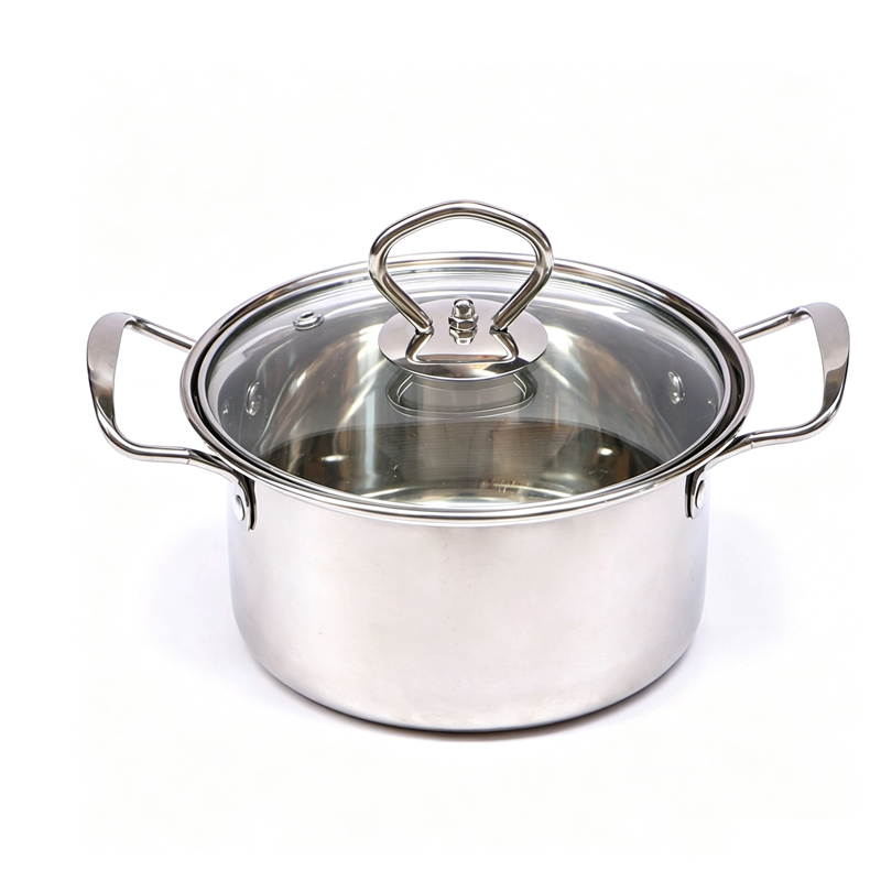 Thickened 304 Stainless Steel Individual Small Hot Pot – with Lid, Induction Compatible, for Home & Commercial Use
