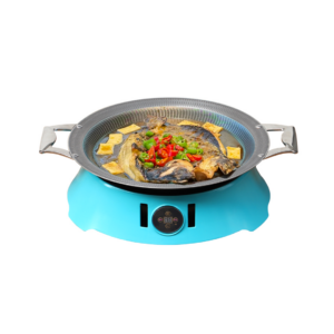 commercial induction fish grill, round three layer steel fish baking tray, suitable for seafood dry pot, shrimp & crab pot, bullfrog pot