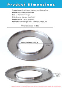 commercial creative stainless steel hula hoop round serving tray – ring shaped plate for bbq restaurants