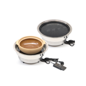 commercial electric grill & ceramic cooktop set – 2 in 1 bbq & hot pot, flush mount, for food stalls & korean bbq restaurants