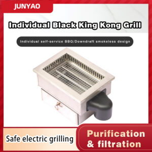commercial square black king kong electric grill – downdraft, individual size, for japanese/korean bbq