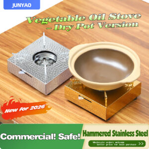 hammered dry pot vegetable oil stove – 6 core, portable, for commercial & camping