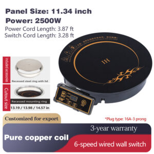 xqe288 20 commercial wired induction cooktop – 2000w round drop in for hotels & restaurants