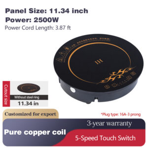 xqe288 20 commercial wired induction cooktop – 2000w round drop in for hotels & restaurants