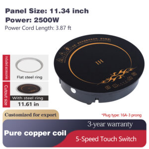 xqe288 20 commercial wired induction cooktop – 2000w round drop in for hotels & restaurants