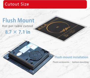 xqe215 mini square induction cooker – flush mount, single person, for conveyor belt & self service hot pot