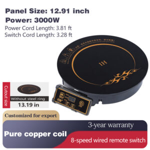 3000W Commercial Round Drop-in Induction Cooktop – Wired Control for Hot Pot Restaurants & Hotels auto draft