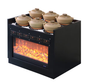 6 head soup simmering display cabinet – 2000w per head, titanium crystal plate, for open kitchen & chain restaurants