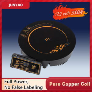 3000w commercial round drop in induction cooktop – wired control for hot pot restaurants & hotels