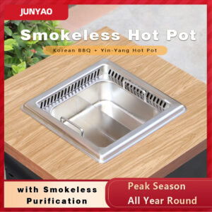 3000w smokeless hot pot – 9.3qt large capacity, flush mount, for korean bbq & yin yang hot pot