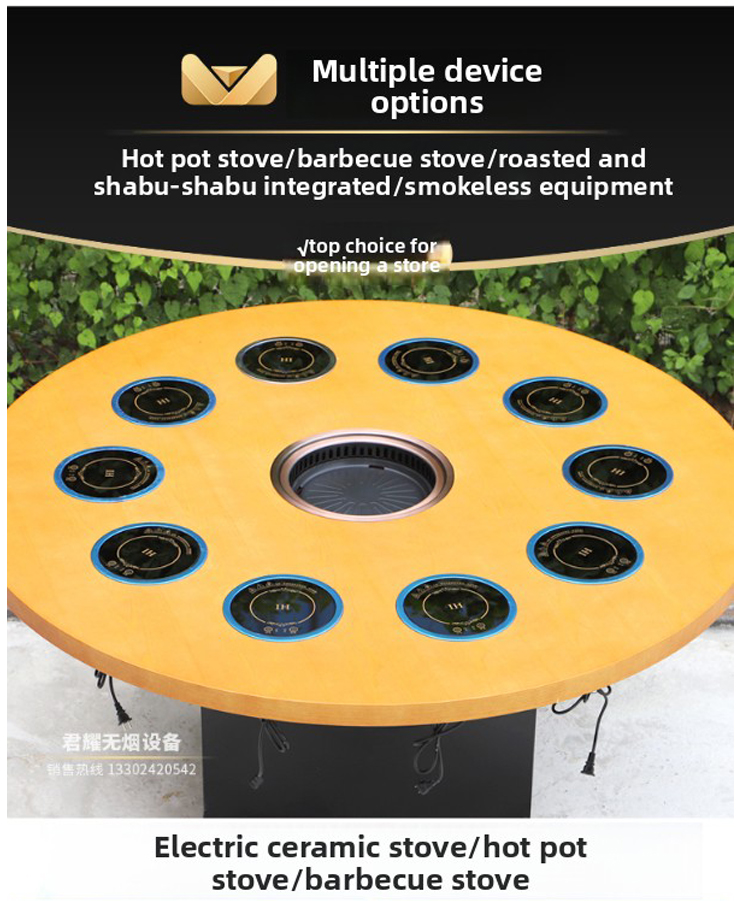 customizable smoke free bbq & hotpot table – marble / sintered stone / stainless steel tops with built in induction & grill combo customizable smoke free bbq & hotpot table – marble / sintered stone / stainless steel tops with built in induction & grill combo