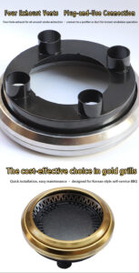 japanese style smokeless electric grill – commercial gold downdraft round drop in bbq grill for korean self service restaurants