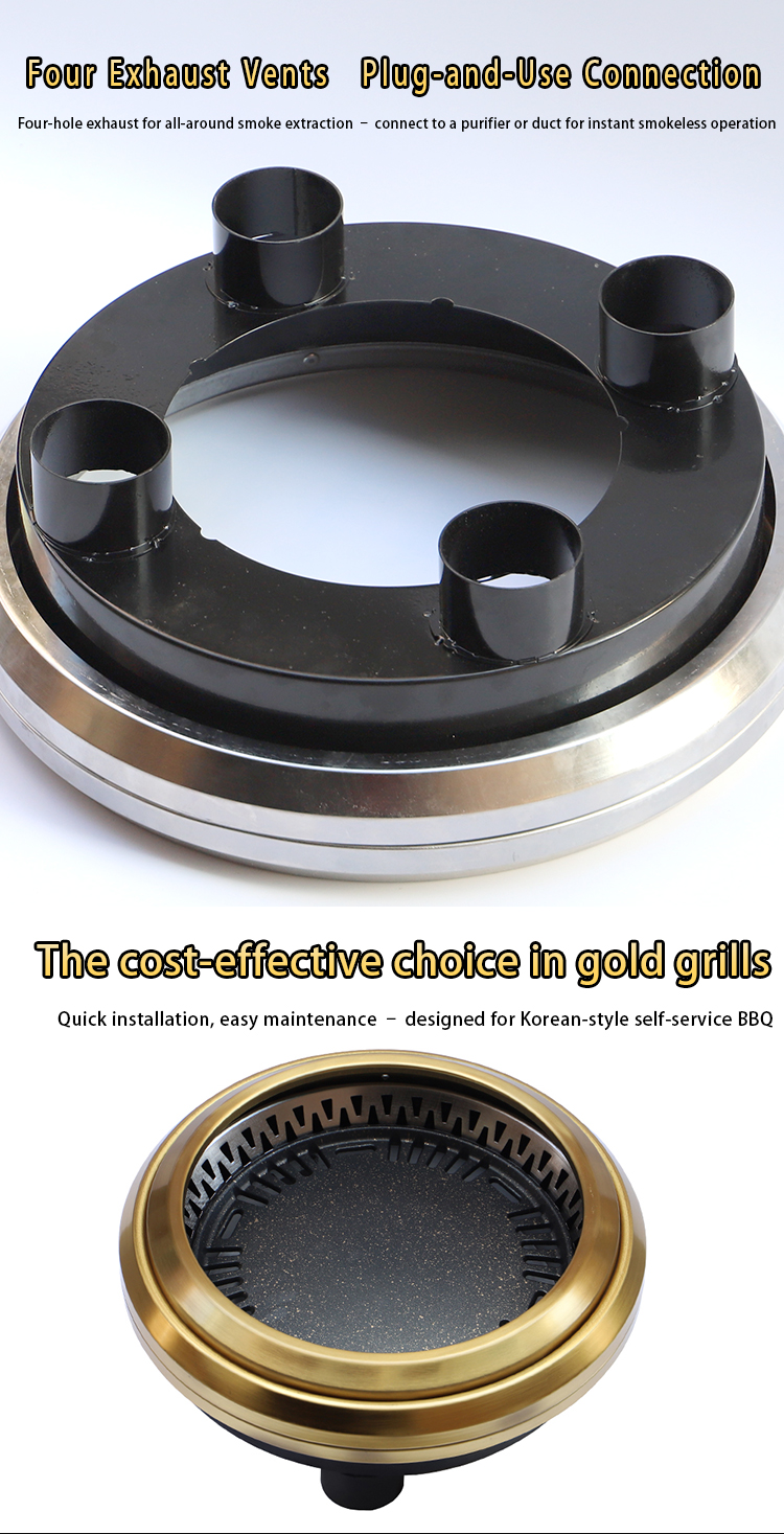 japanese style smokeless electric grill – commercial gold downdraft round drop in bbq grill for korean self service restaurants japanese style smokeless electric grill – commercial gold downdraft round drop in bbq grill for korean self service restaurants