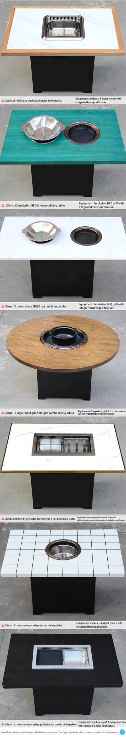smart smokeless hot pot & bbq combo table – sintered stone / solid wood, commercial use smart smokeless hot pot & bbq combo table – sintered stone / solid wood, commercial use