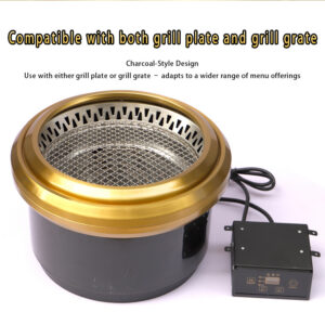 japanese style smokeless electric grill – commercial gold downdraft round drop in bbq grill for korean self service restaurants