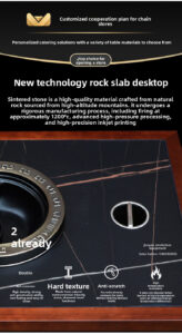 customizable smoke free bbq & hotpot table – marble / sintered stone / stainless steel tops with built in induction & grill combo