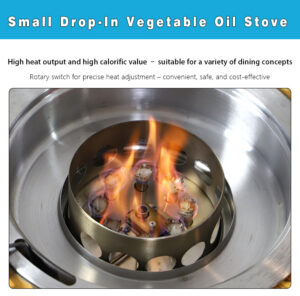 drop in vegetable oil stove – commercial korean style built in burner for bbq & hotpot, eco friendly mineral oil fuel, gas stove conversion ready