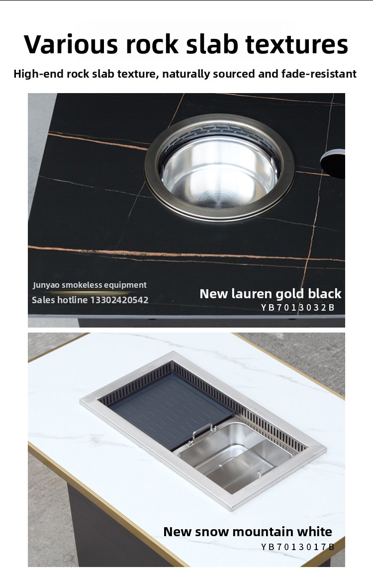 customizable smoke free bbq & hotpot table – marble / sintered stone / stainless steel tops with built in induction & grill combo customizable smoke free bbq & hotpot table – marble / sintered stone / stainless steel tops with built in induction & grill combo