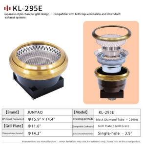 japanese style smokeless electric grill – commercial gold downdraft round drop in bbq grill for korean self service restaurants