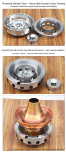 drop in vegetable oil stove – commercial korean style built in burner for bbq & hotpot, eco friendly mineral oil fuel, gas stove conversion ready