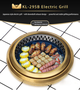 japanese style smokeless electric grill – commercial gold downdraft round drop in bbq grill for korean self service restaurants