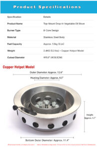 drop in vegetable oil stove – commercial korean style built in burner for bbq & hotpot, eco friendly mineral oil fuel, gas stove conversion ready