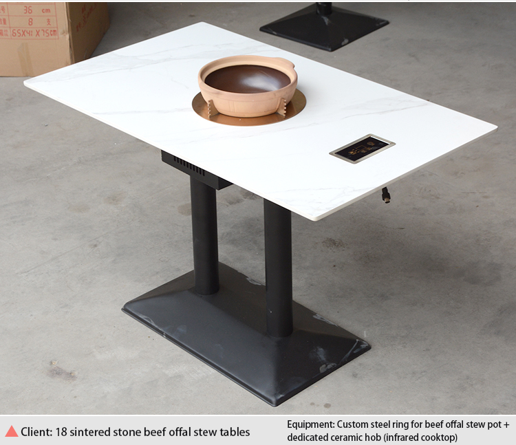 smart smokeless hot pot & bbq combo table – sintered stone / solid wood, commercial use smart smokeless hot pot & bbq combo table – sintered stone / solid wood, commercial use