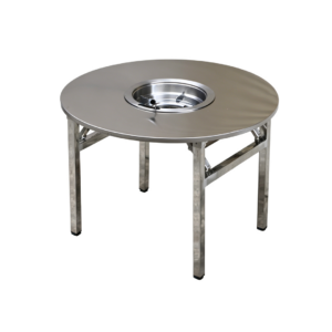 foldable stainless steel square table – portable outdoor dining table set with chairs for street stalls, camping, and commercial use