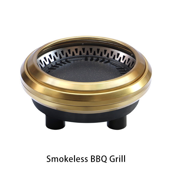 Commercial smokeless BBQ grill, electric tabletop grill with built-in smoke extraction, designed for restaurant use