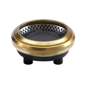 Commercial Electric BBQ Grill – Round Built-In Smoke-Free Downdraft Grill with Golden Finish, for Buffet & Hotpot Restaurants