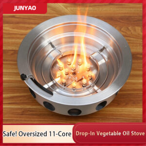 commercial drop in eco friendly oil stove – high power plant/mineral oil burner with top mount switch for hotpot & bbq, oversized heating plate