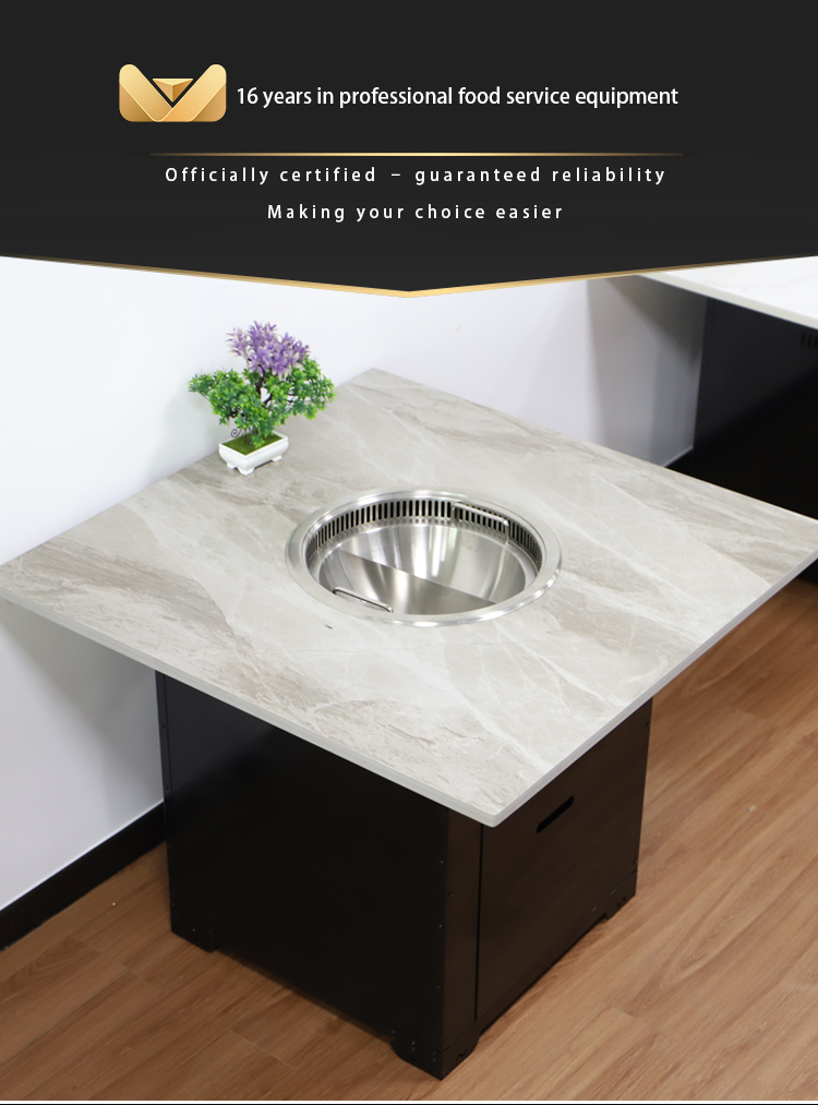 Sintered Stone Smokeless Hot Pot & BBQ Table - Image 2