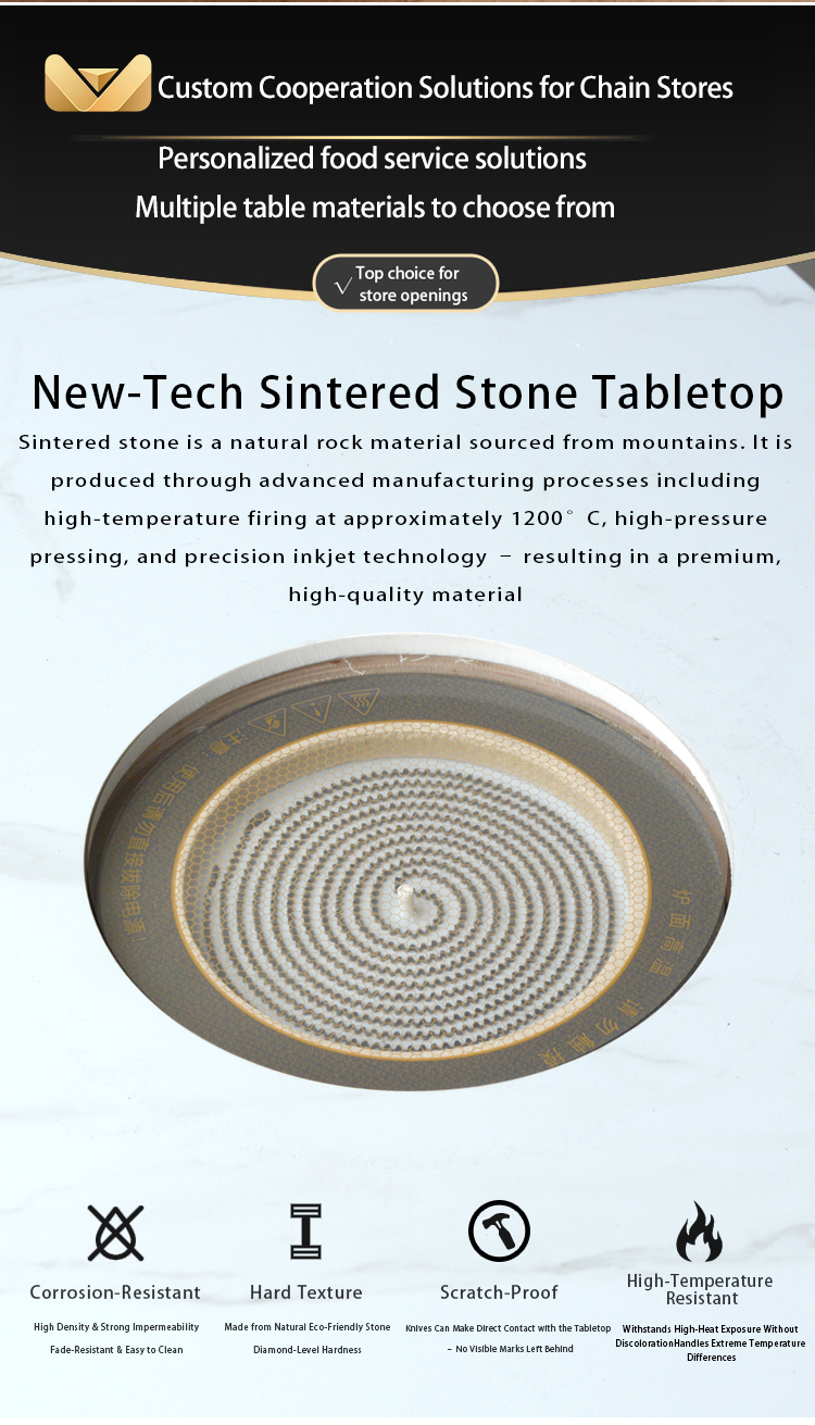 Sintered Stone Smokeless Hot Pot & BBQ Table - Image 3