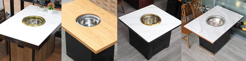 Customized smokeless BBQ tables for commercial restaurant projects