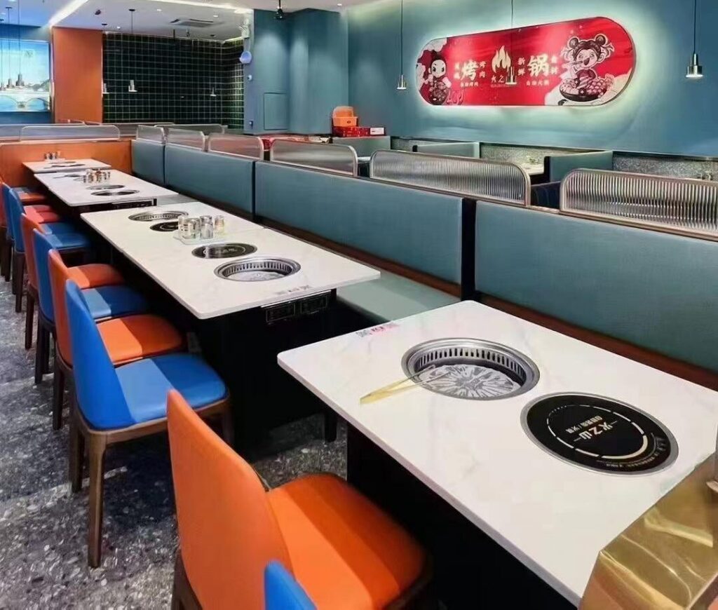 Custom smokeless Korean BBQ table for restaurant