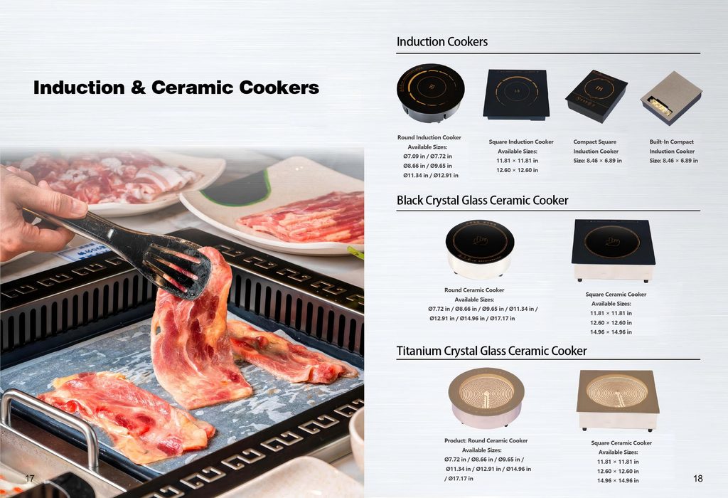 JUNYAO commercial induction and ceramic cooker solutions