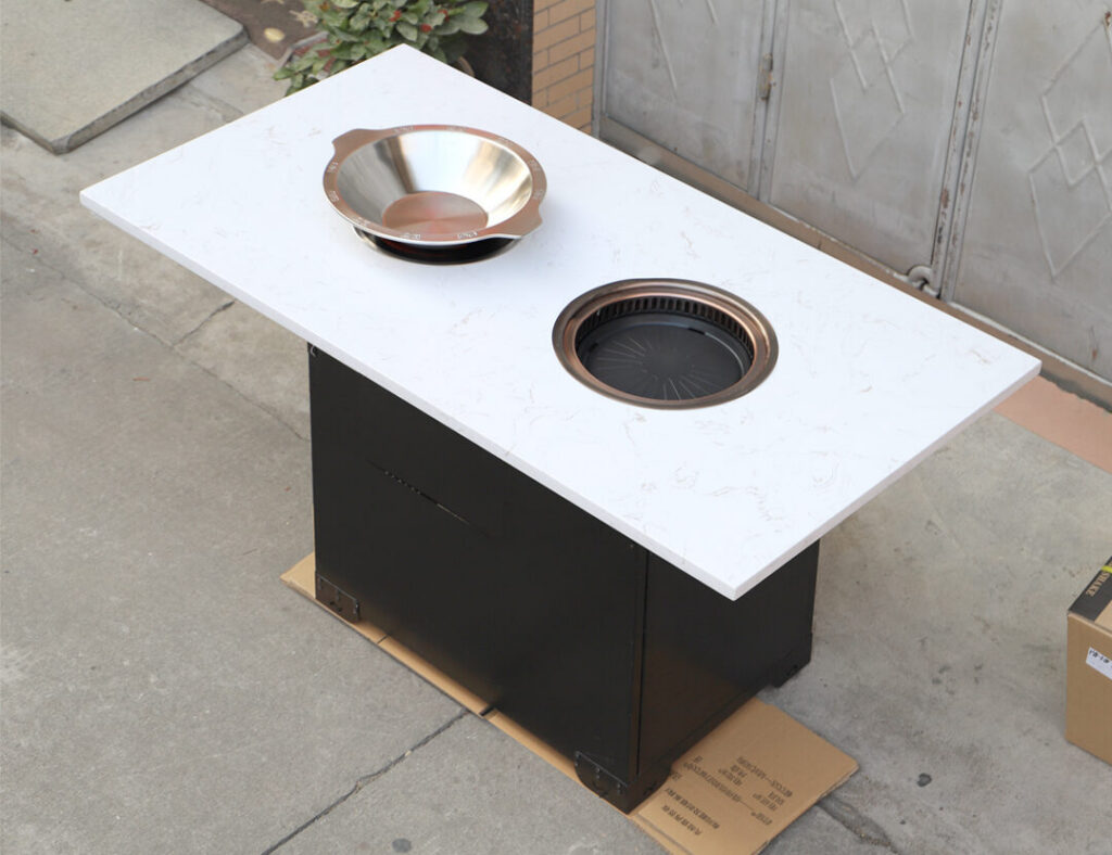 Custom marble restaurant table for commercial hot pot dining