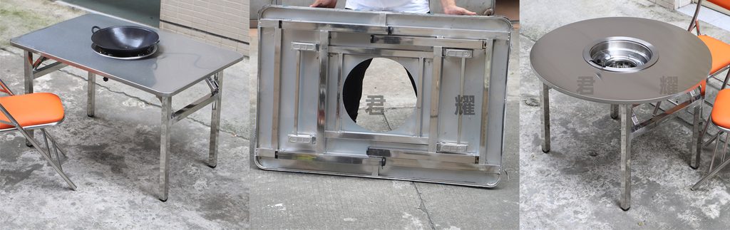 Stainless steel commercial restaurant table for BBQ dining